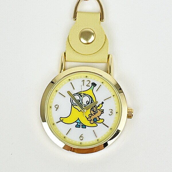 ミニオンズ レザーキーチェーンウォッチ イエロー 時計