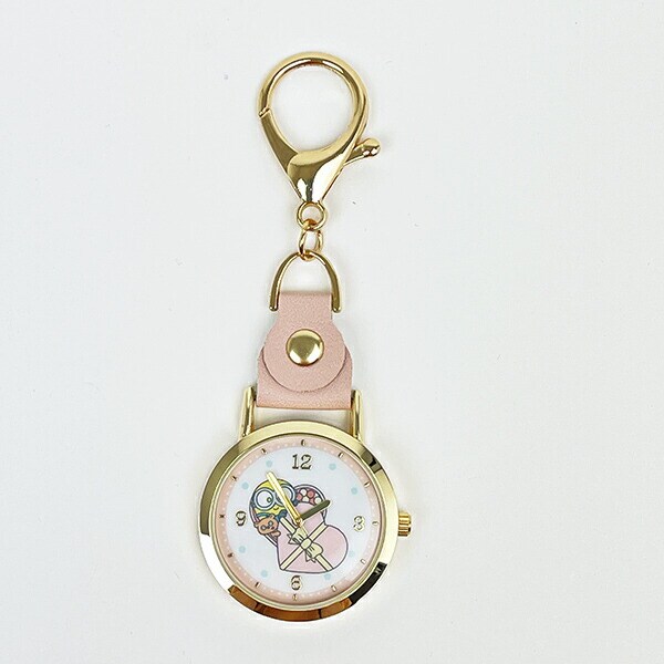 ミニオンズ レザーキーチェーンウォッチ ピンク 時計