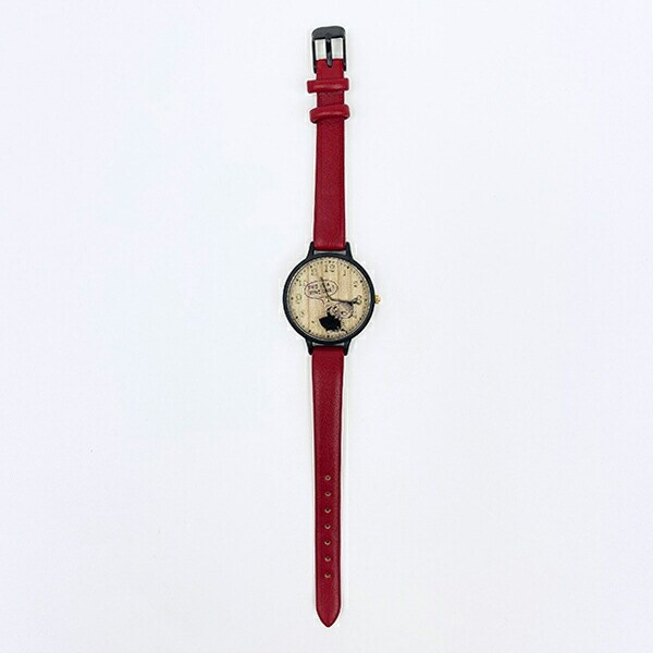 ムーミン リトルミイ ガラスプリントウォッチ レッド 時計 MOOMIN