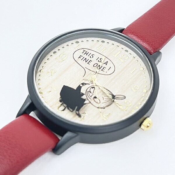 ムーミン リトルミイ ガラスプリントウォッチ レッド 時計 MOOMIN