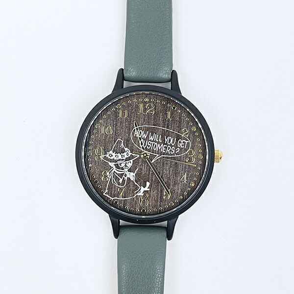 ムーミン スナフキン ガラスプリントウォッチ グリーン 時計 MOOMIN