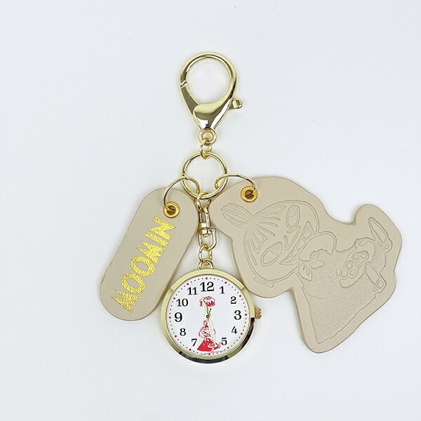 ムーミン リトルミイ 型押しレザーチャームキーホルダーウォッチ アイボリー 時計 MOOMIN
