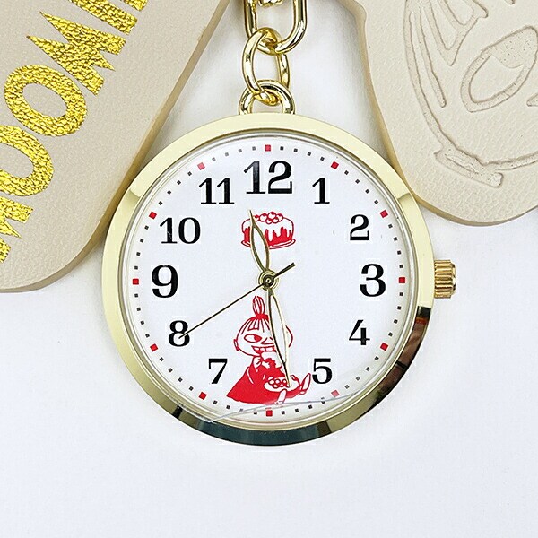 ムーミン リトルミイ 型押しレザーチャームキーホルダーウォッチ アイボリー 時計 MOOMIN