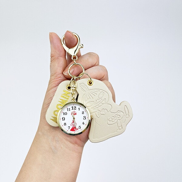 ムーミン リトルミイ 型押しレザーチャームキーホルダーウォッチ アイボリー 時計 MOOMIN