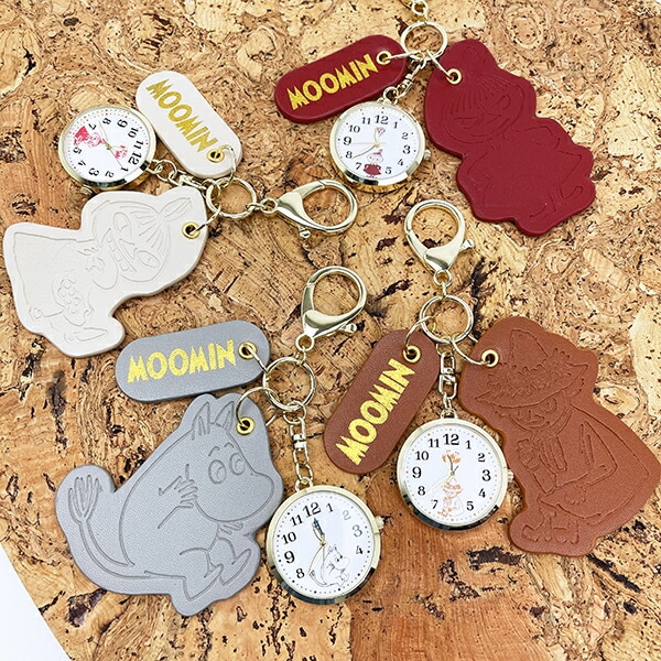 ムーミン リトルミイ 型押しレザーチャームキーホルダーウォッチ アイボリー 時計 MOOMIN