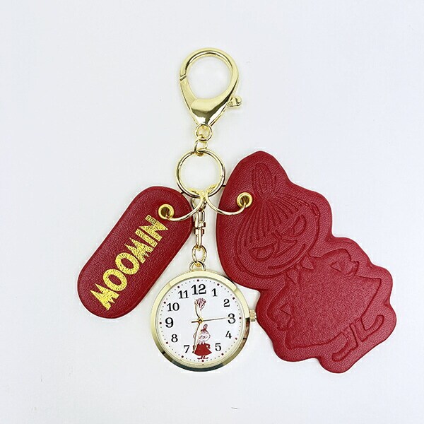 ムーミン リトルミイ 型押しレザーチャームキーホルダーウォッチ レッド 時計 MOOMIN