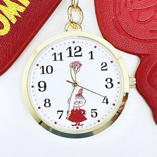 ムーミン リトルミイ 型押しレザーチャームキーホルダーウォッチ レッド 時計 MOOMIN