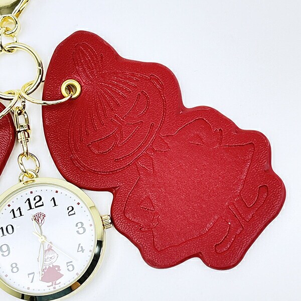 ムーミン リトルミイ 型押しレザーチャームキーホルダーウォッチ レッド 時計 MOOMIN