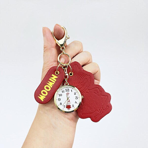 ムーミン リトルミイ 型押しレザーチャームキーホルダーウォッチ レッド 時計 MOOMIN