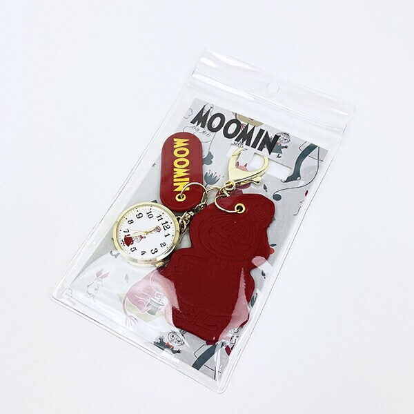 ムーミン リトルミイ 型押しレザーチャームキーホルダーウォッチ レッド 時計 MOOMIN