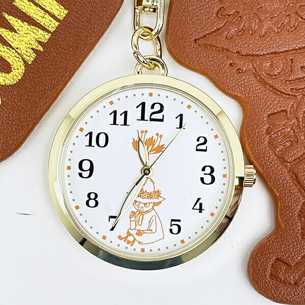 ムーミン スナフキン 型押しレザーチャームキーホルダーウォッチ ブラウン 時計 MOOMIN