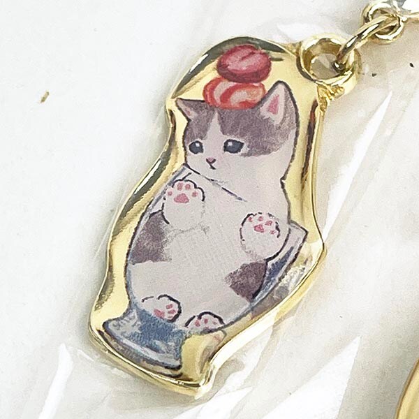 mofusand モフサンド チャーム付きチェーンウォッチ イチゴ 時計 キーチェーン