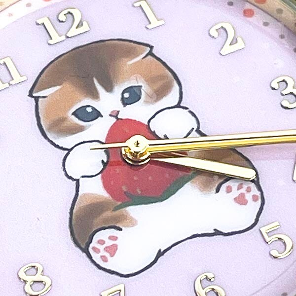 mofusand モフサンド チャーム付きチェーンウォッチ イチゴ 時計 キーチェーン