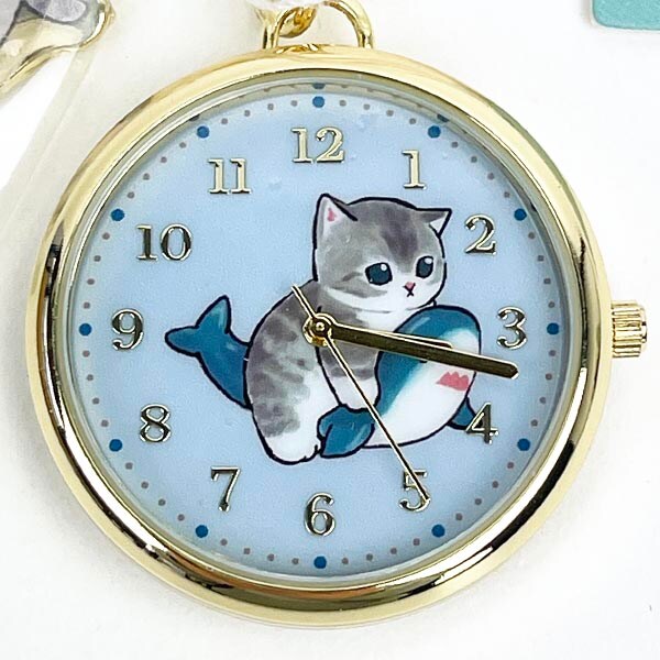 mofusand モフサンド チャーム付きチェーンウォッチ サメ 時計 キーチェーン