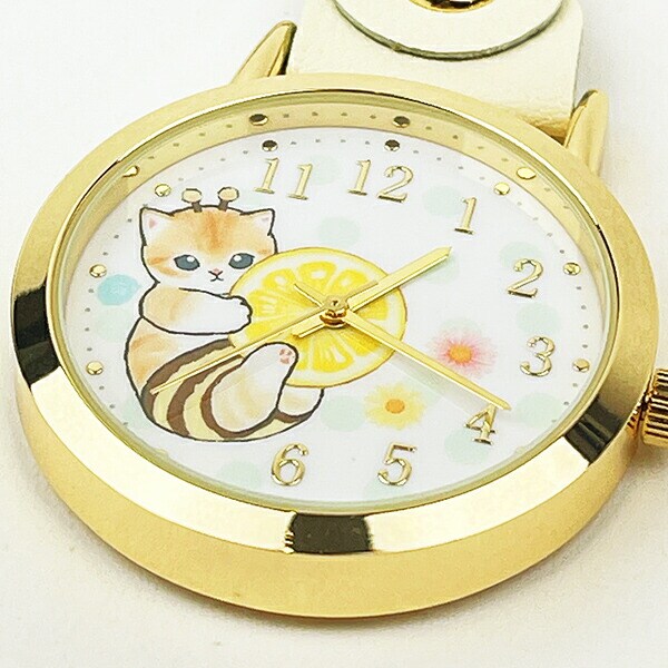 モフサンド 水彩ドットキーチェーンウォッチ はちにゃん 時計 キーホルダー  mofusand