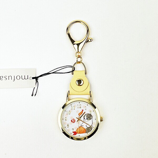 モフサンド 水彩ドットキーチェーンウォッチ えびにゃん 時計 キーホルダー mofusand