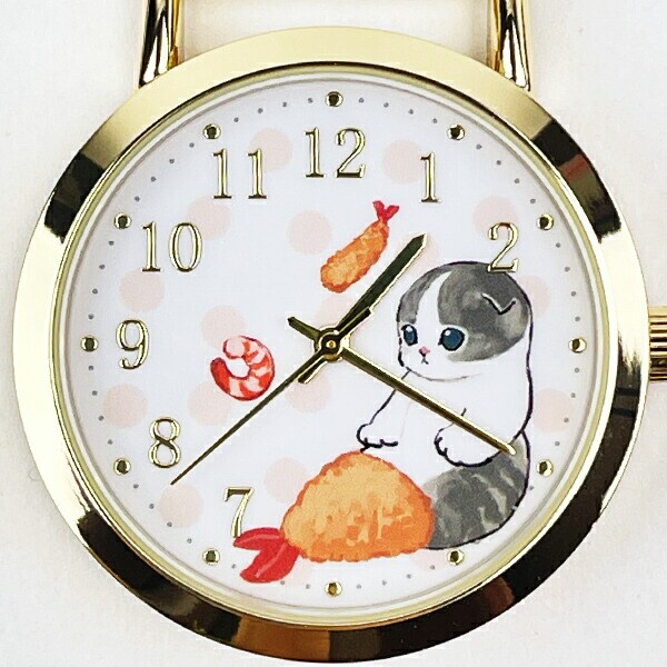モフサンド 水彩ドットキーチェーンウォッチ えびにゃん 時計 キーホルダー  mofusand