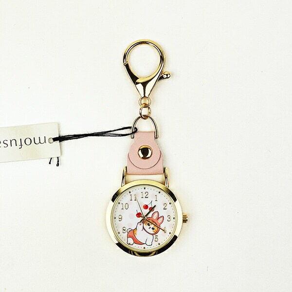 モフサンド 水彩ドットキーチェーンウォッチ うさにゃん 時計 キーホルダー  mofusand