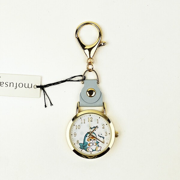 モフサンド 水彩ドットキーチェーンウォッチ サメにゃん 時計 キーホルダー  mofusand