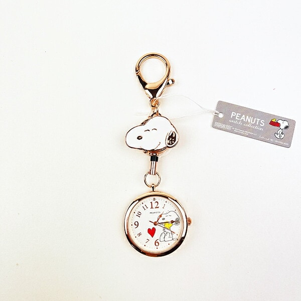 スヌーピー エポリールウォッチ ピンクゴールド ウッドストック 時計 キーホルダー  SNOOPY