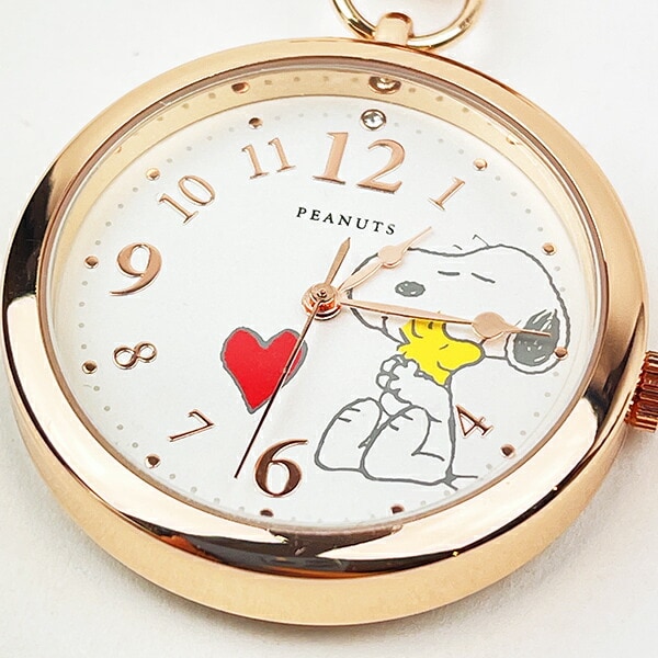 スヌーピー エポリールウォッチ ピンクゴールド ウッドストック 時計 キーホルダー  SNOOPY