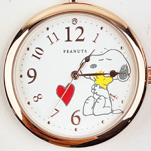 スヌーピー エポリールウォッチ ピンクゴールド ウッドストック 時計 キーホルダー  SNOOPY