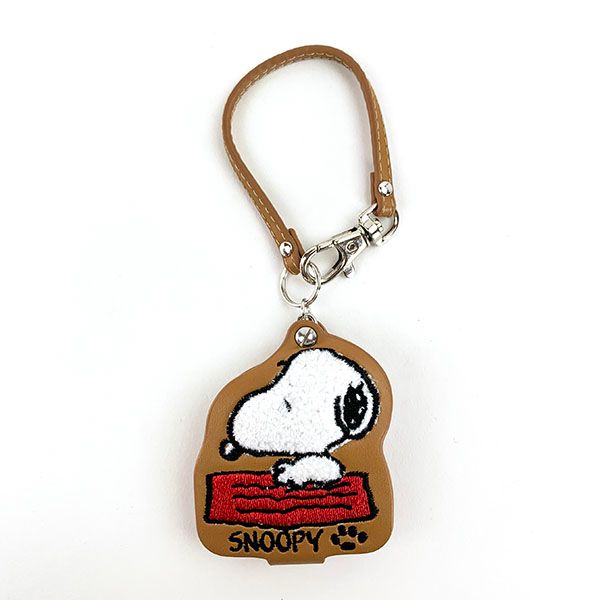 スヌーピー モコモコルーペウォッチ 懐中時計 キーチェーンウォッチ ブラウン