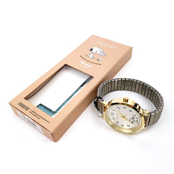 スヌーピー パールジャバラウォッチ グレー 腕時計 グレー日本製