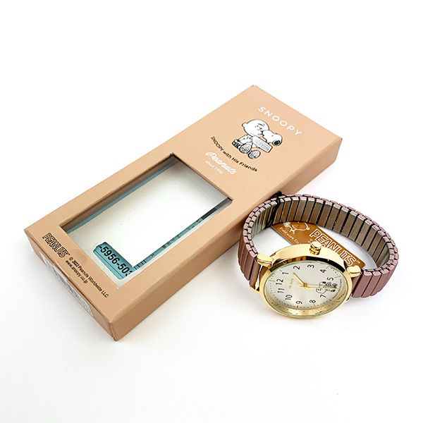 スヌーピー パールジャバラウォッチ ピンク 腕時計 ピンク日本製