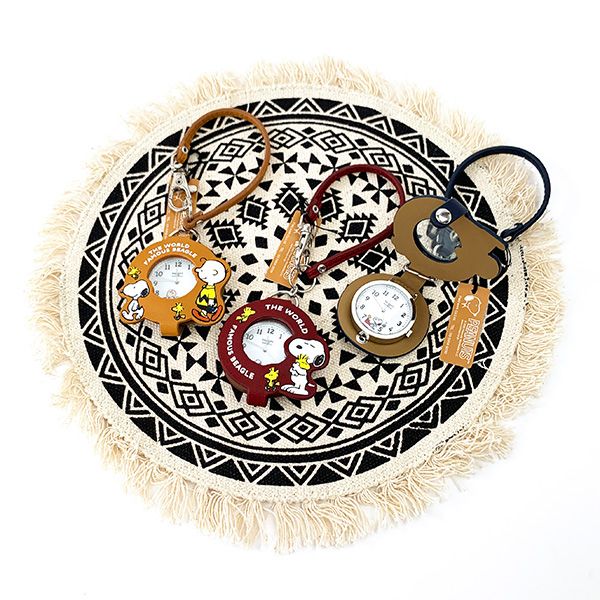 スヌーピー PEANUTS ストラップルーペウォッチ レッド ストラップ付き時計 エンジギフト