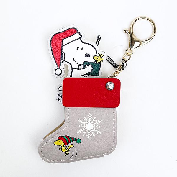 スヌーピー クリスマスソックスキーチェーンウォッチ 時計 グレー SNOOPY