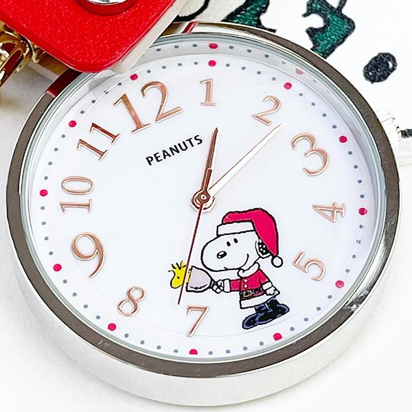 スヌーピー クリスマスソックスキーチェーンウォッチ 時計 グレー SNOOPY