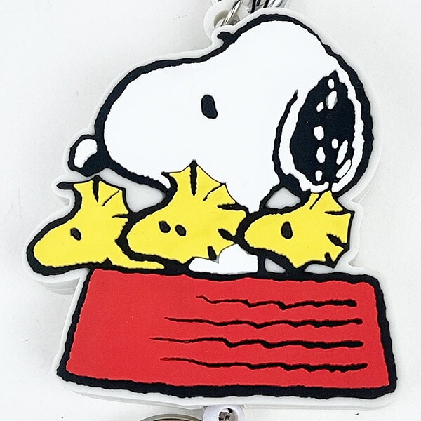 スヌーピー SNOOPY キーチェーン ラバーリールウォッチ 時計 キーホルダー ホワイト