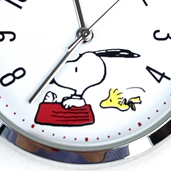 スヌーピー SNOOPY キーチェーン ラバーリールウォッチ 時計 キーホルダー ホワイト