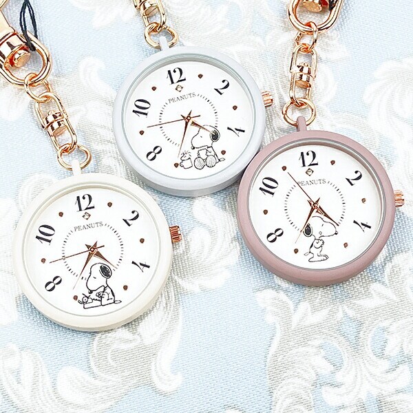 スヌーピー カラーケースキーチェーンウォッチ ホワイト 時計 SNOOPY