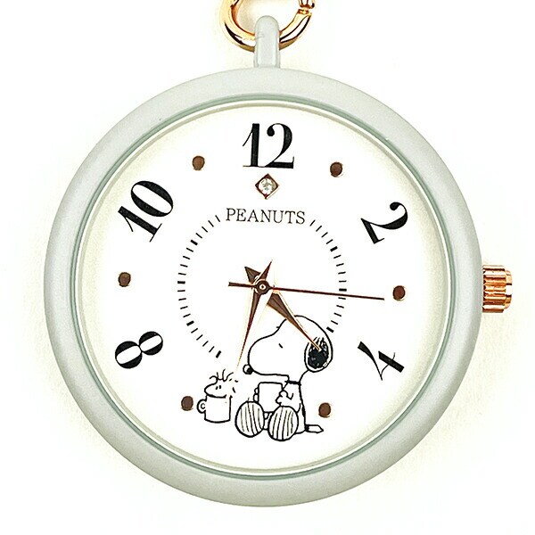 スヌーピー カラーケースキーチェーンウォッチ グレー 時計 SNOOPY