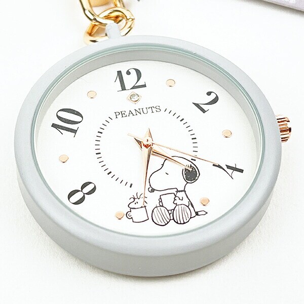 スヌーピー カラーケースキーチェーンウォッチ グレー 時計 SNOOPY