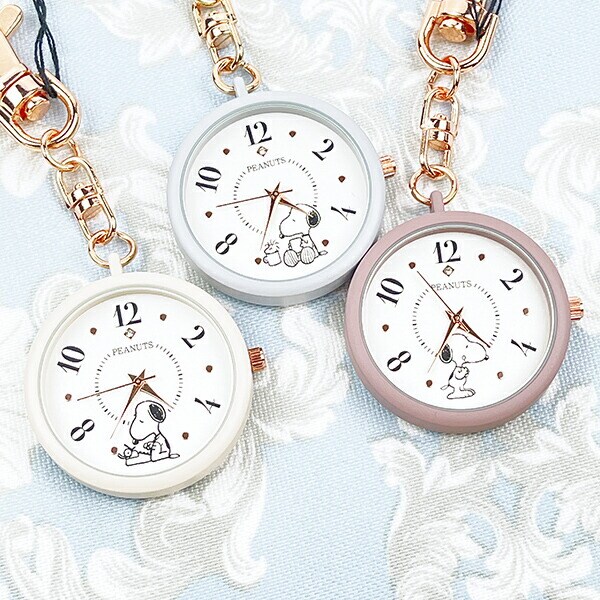 スヌーピー カラーケースキーチェーンウォッチ グレー 時計 SNOOPY