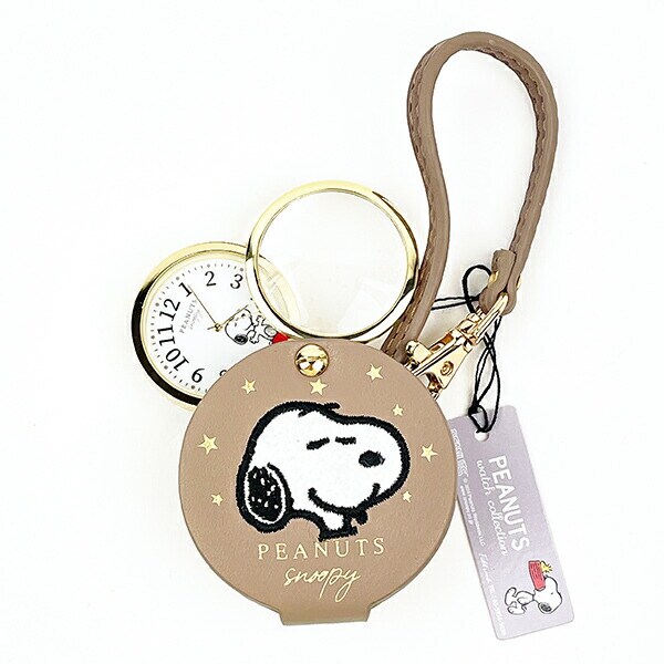 スヌーピー ルーペ付きハンドウォッチ ベージュ 時計 SNOOPY