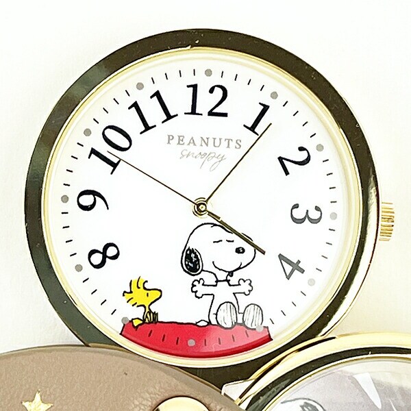 スヌーピー ルーペ付きハンドウォッチ ベージュ 時計 SNOOPY