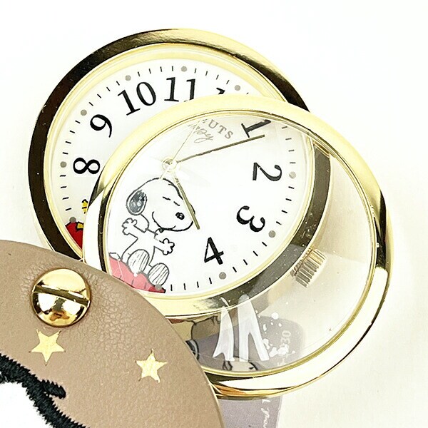 スヌーピー ルーペ付きハンドウォッチ ベージュ 時計 SNOOPY
