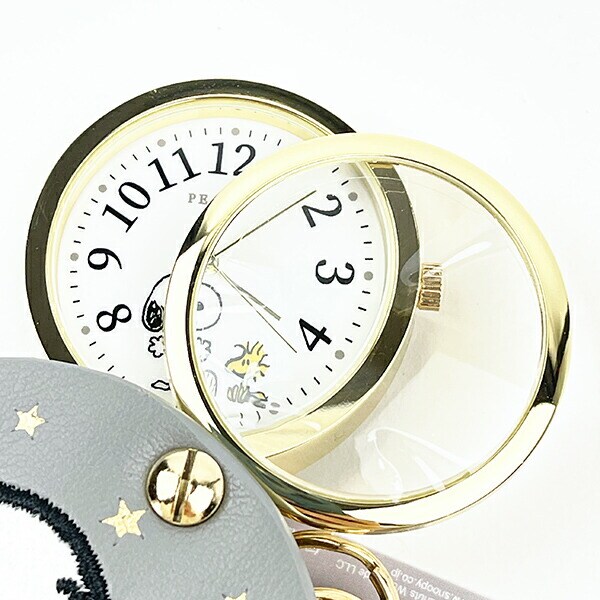 スヌーピー ルーペ付きハンドウォッチ グレー 時計 SNOOPY