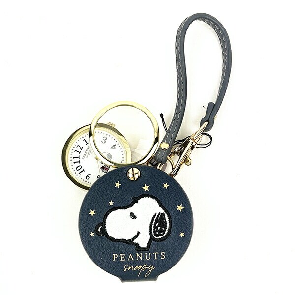 スヌーピー ルーペ付きハンドウォッチ ネイビー 時計 SNOOPY