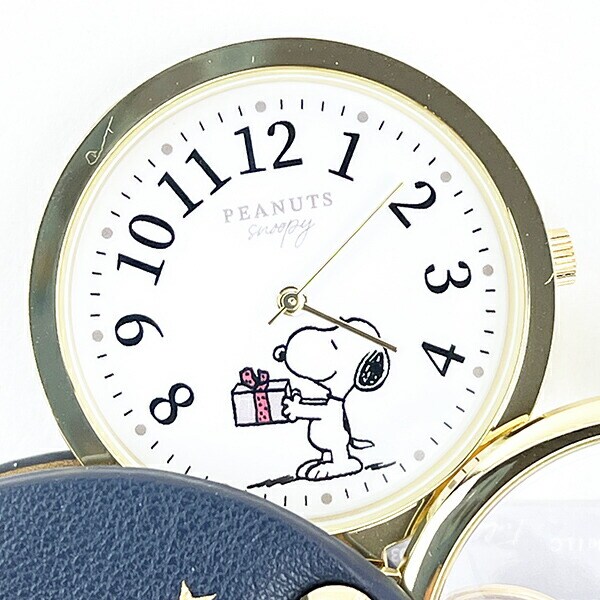 スヌーピー ルーペ付きハンドウォッチ ネイビー 時計 SNOOPY