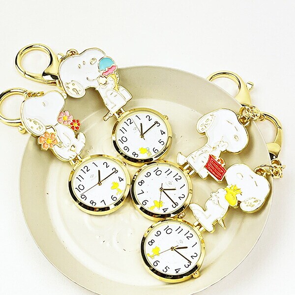 スヌーピー キーチャームウォッチ ごはん 時計 キーホルダー  SNOOPY