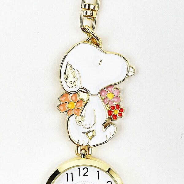 スヌーピー キーチャームウォッチ お花 時計 キーホルダー  SNOOPY