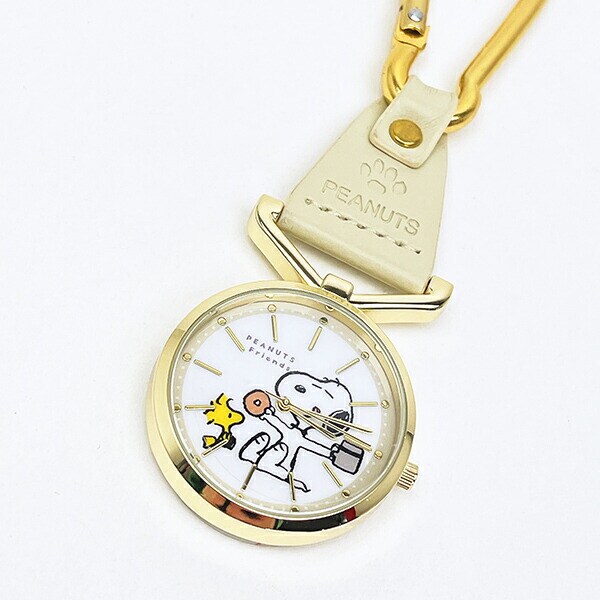 スヌーピー カラビナレザーウォッチ 時計  ホワイト SNOOPY