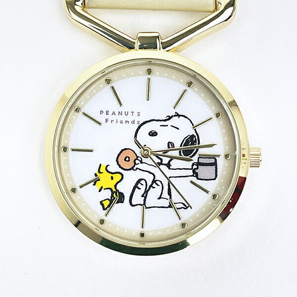 スヌーピー カラビナレザーウォッチ 時計  ホワイト SNOOPY
