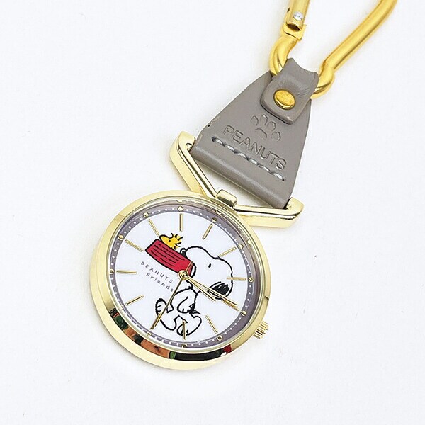 スヌーピー カラビナレザーウォッチ 時計  グレー SNOOPY
