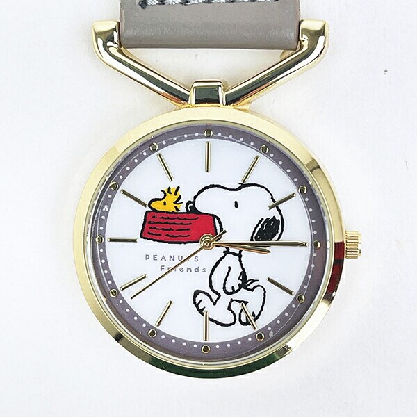 スヌーピー カラビナレザーウォッチ 時計  グレー SNOOPY
